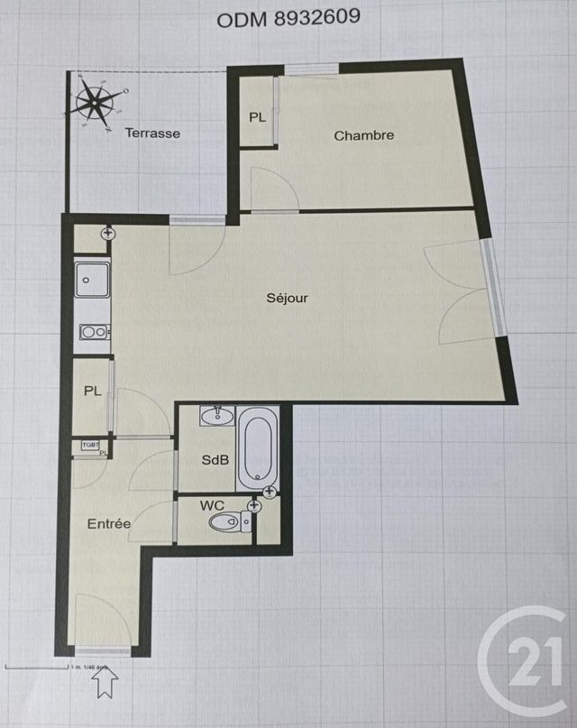 Appartement F2 à louer - 2 pièces - 41.68 m2 - LE MANS - 72 - PAYS-DE-LOIRE - Century 21 Agence Gambetta